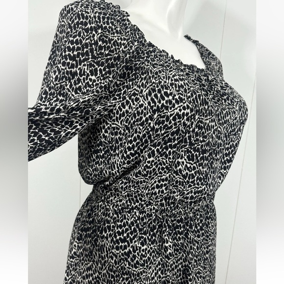 NWT Talbots Women's Sz L Off The Shoulder Long Sleeve Elastic Waist Midi Dress - Picture 4 of 12